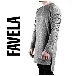 FAVELA SNOW GREY SHIRRING PULLOVER Sweater